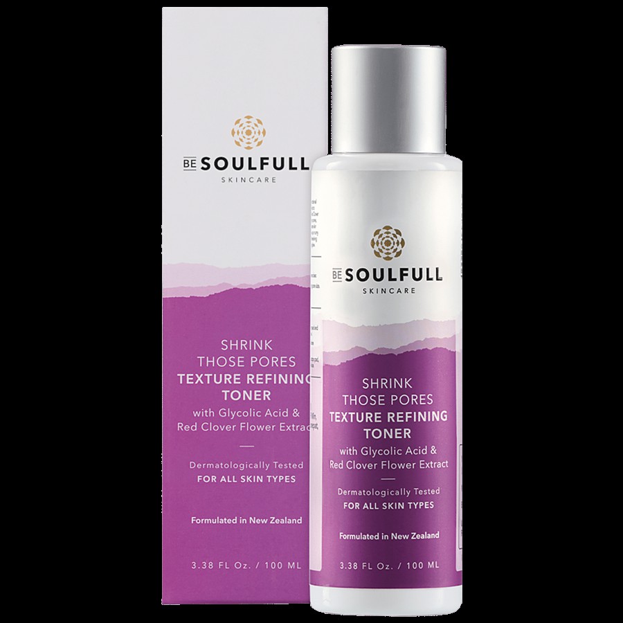 Be Soulfull Texture Refining Toner - With Glycolic Acid & Red Clover Flower Extract