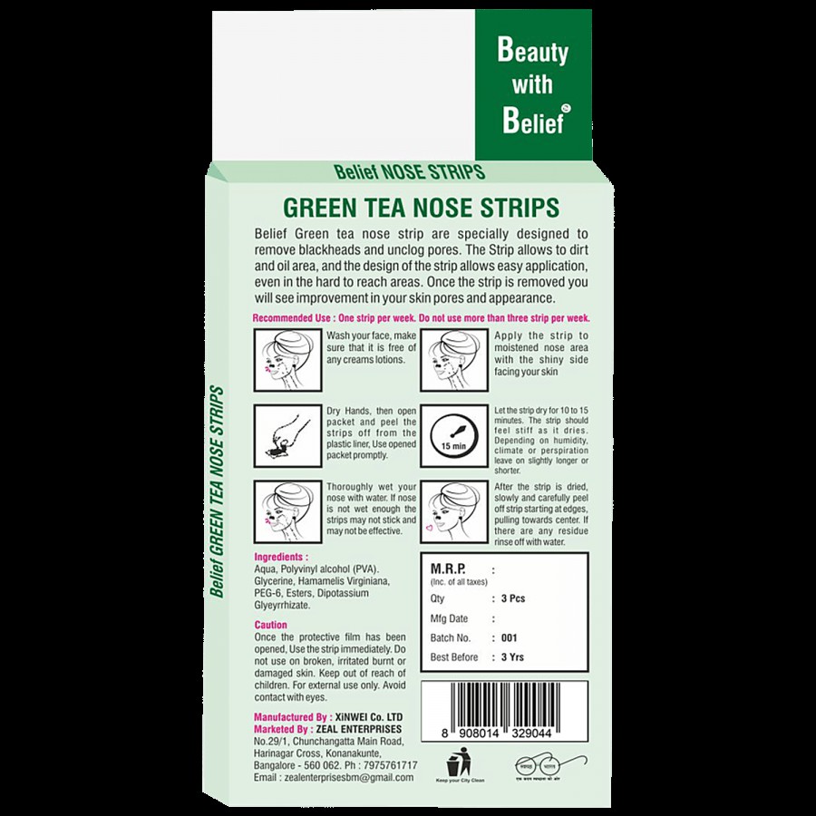 Belief Green Tea Nose Strips - Deep Cleansing