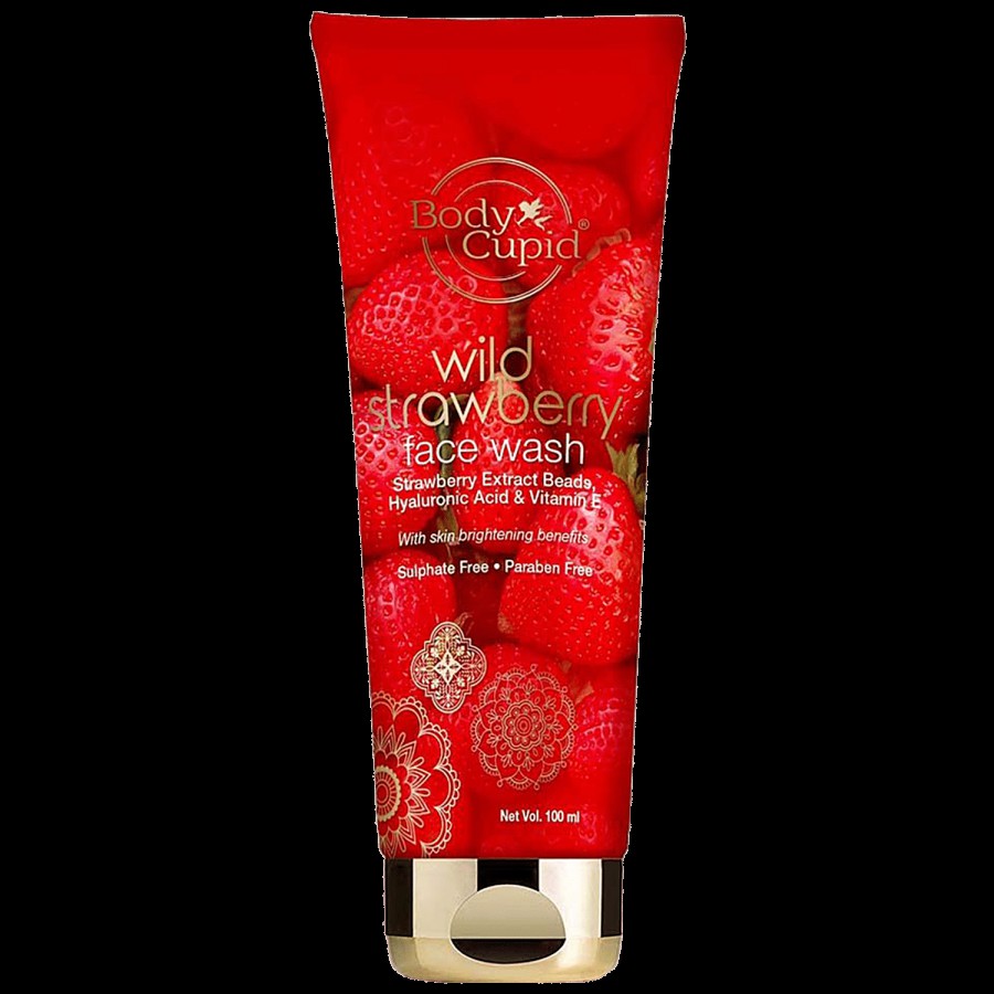 Body Cupid Wild Strawberry Face Wash - With Hyaluronic Acid & Vitamin E