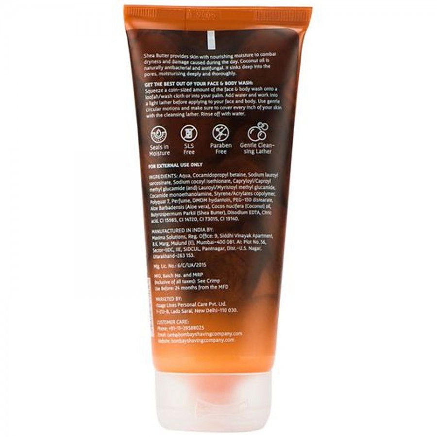 Bombay Shaving Company Moisturising Face & Body Wash With Shea Butter - For Dry Skin