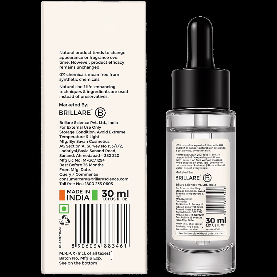 Brillare AHA BHA Face Peel - For Smoother & Blemish-Free Skin