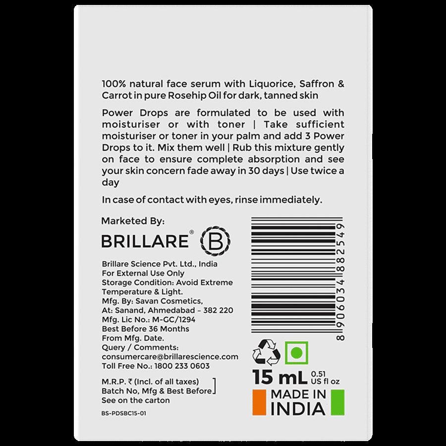 Brillare Skin Brightening Power Drops - For Reducing Pigmentation