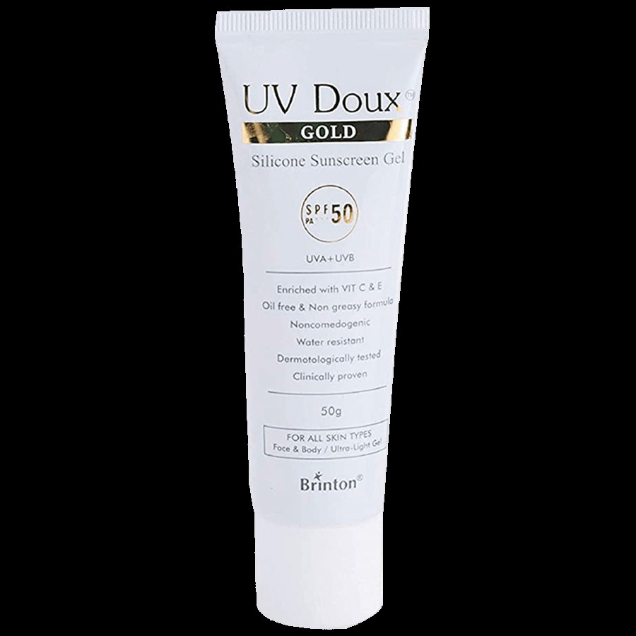 Brinton UV Doux Gold Silicone Sunscreen Gel With SPF 50 PA+++ - Broad Spectrum