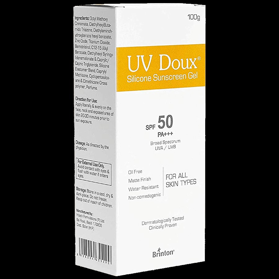 Brinton UV Doux Silicone Sunscreen Gel With SPF 50 PA+++ - Matte Finish