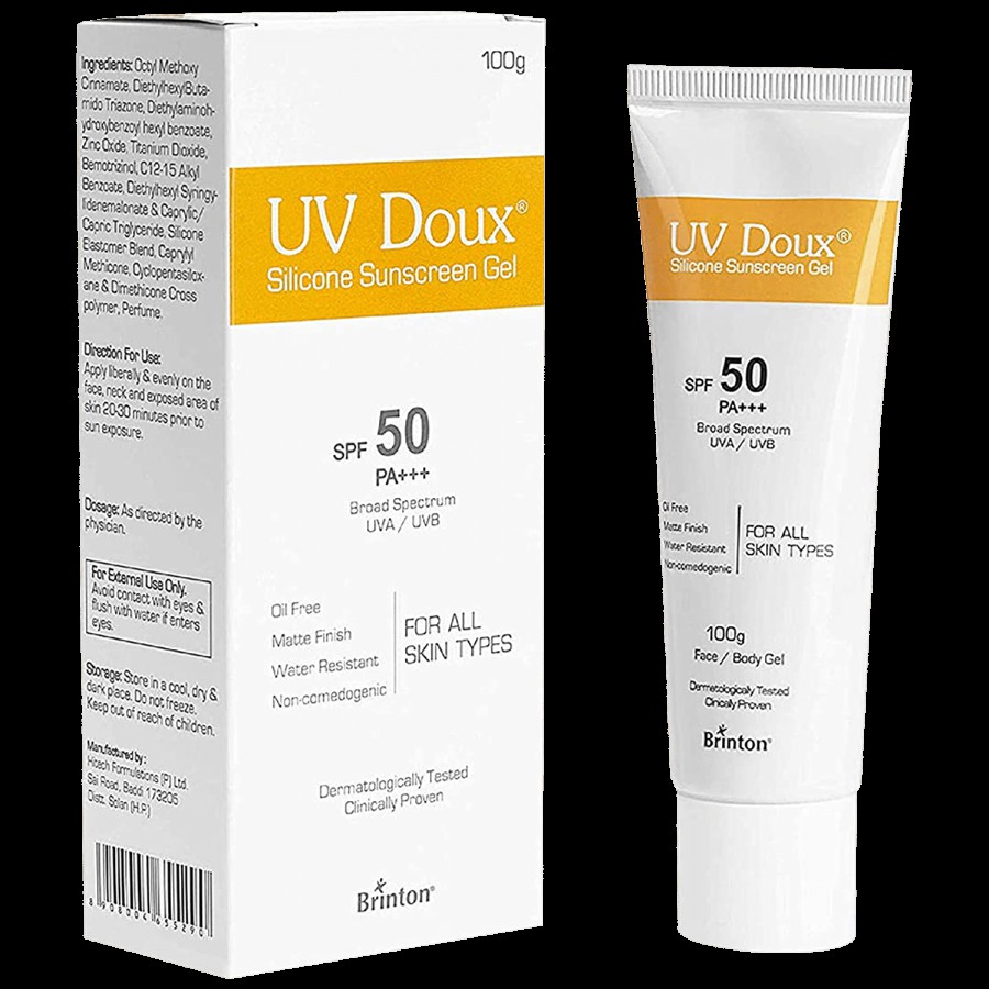 Brinton UV Doux Silicone Sunscreen Gel With SPF 50 PA+++ - Matte Finish