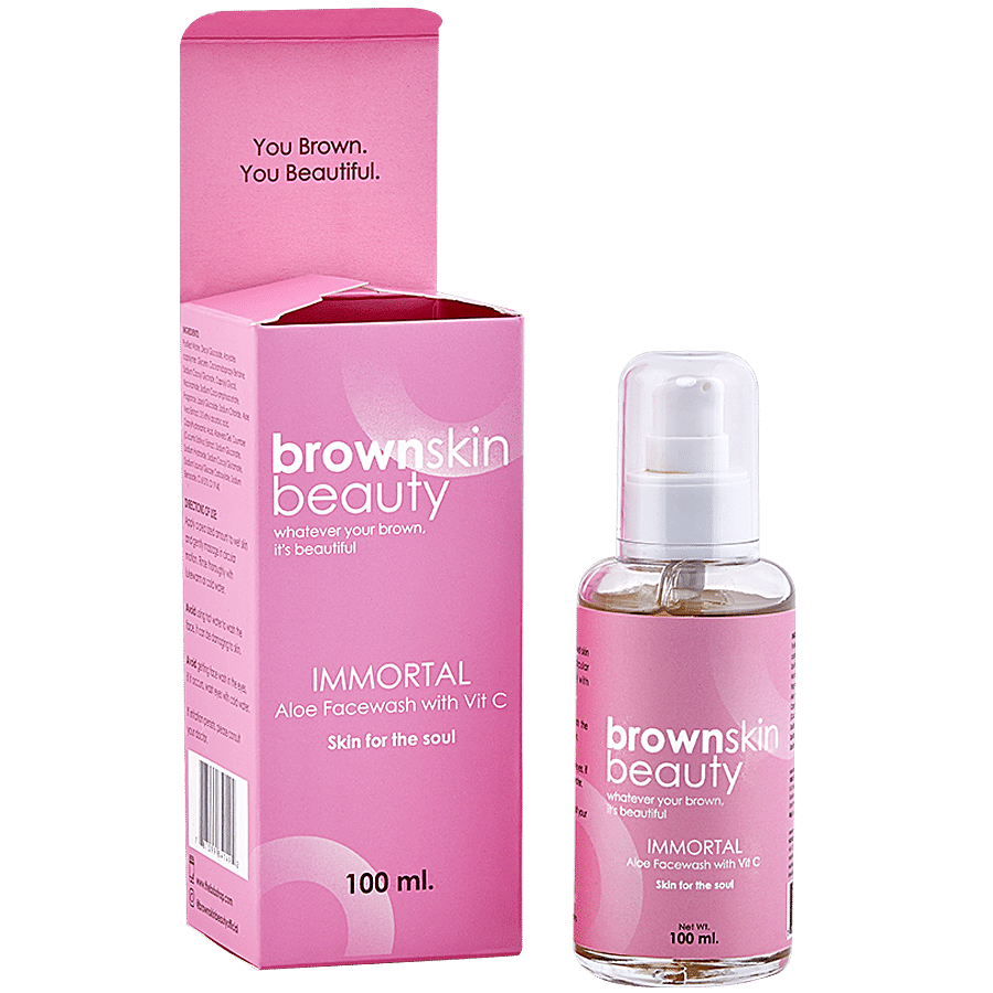 BrownSkin Beauty Immortal Aloe Facewash With Vitamin C - Gentle Cleansing