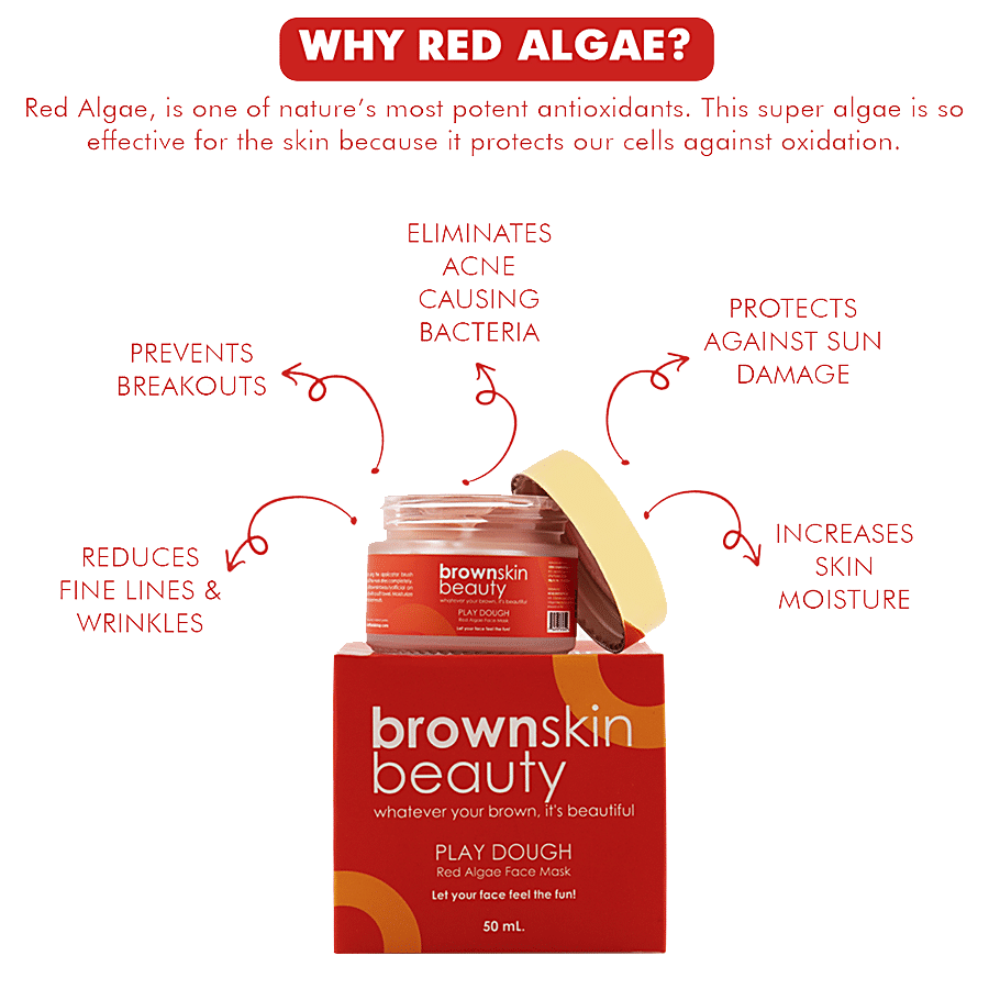 BrownSkin Beauty Play Dough Red Algae Face Mask - Prevents Breakouts