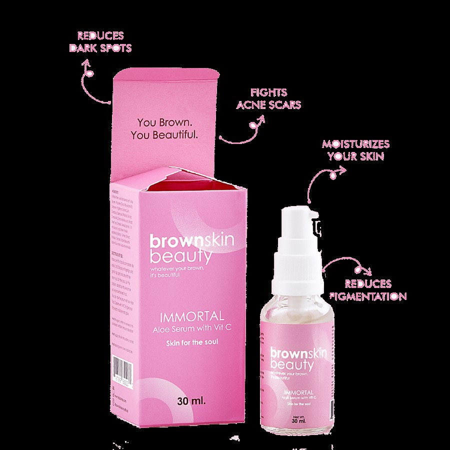 BrownSkin Beauty Immortal Aloe Serum With Vitamin C - Reduces Pigmentation