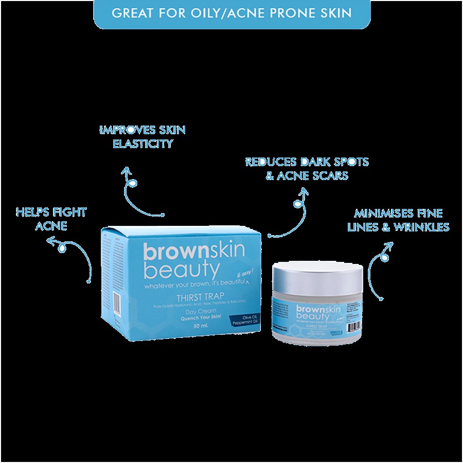 BrownSkin Beauty Thirst Trap Day Cream - Pure Grade Hyaluronic Acid & Aloe