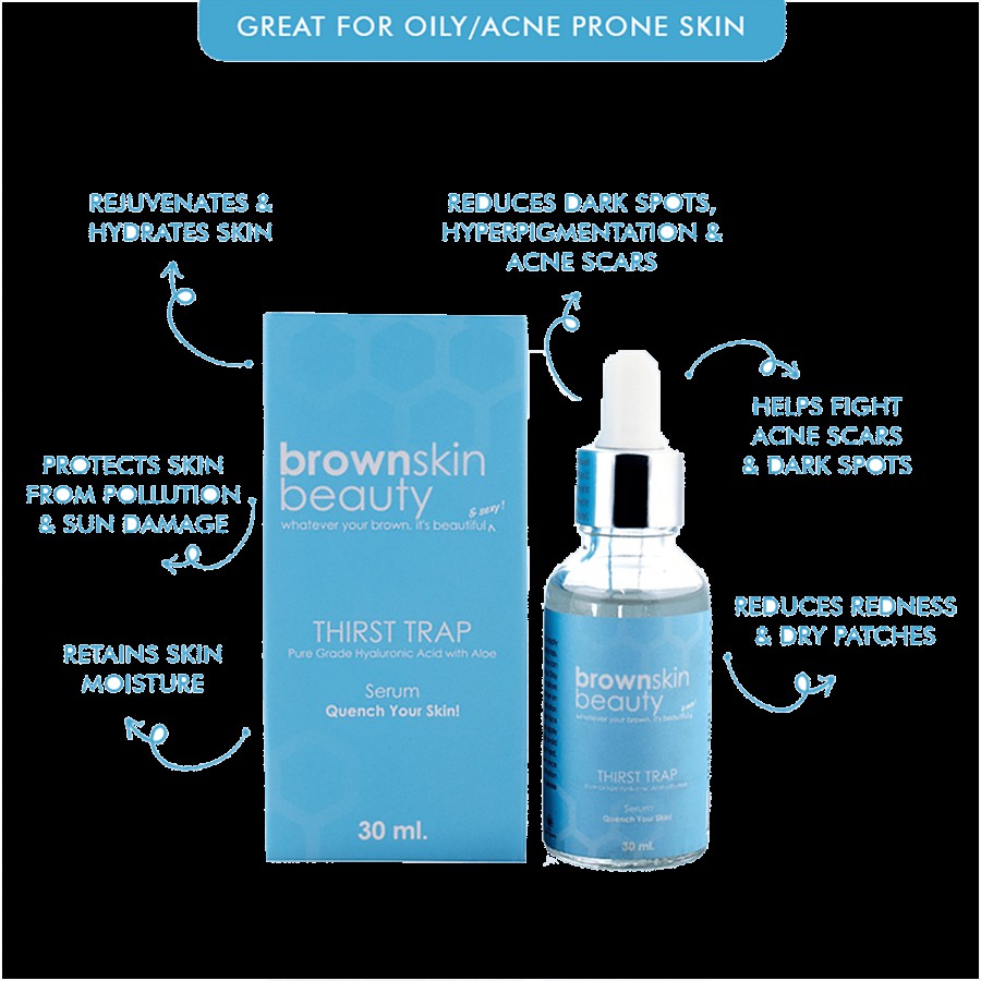 BrownSkin Beauty Thirst Trap Serum - Pure Grade Hyaluronic Acid & Aloe