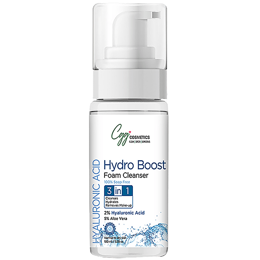 CGG Cosmetics Hydro Boost Foam Cleanser - 3X Hydration With Hyaluronic Acid & Aloevera