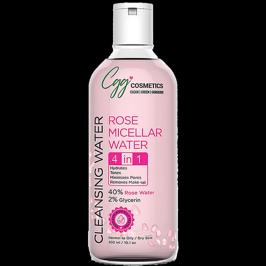 CGG Cosmetics Rose Water Micellar Cleansing Water 4 In 1 Skin Hydration Removing Makeup