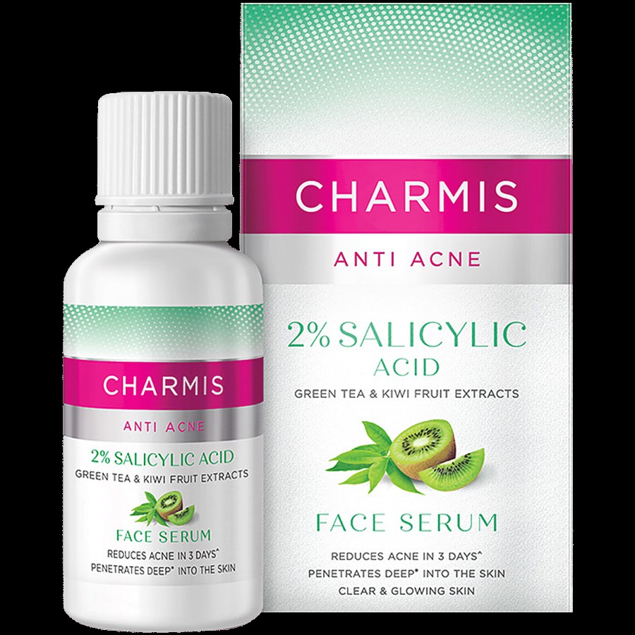 Charmis Anti Acne 2% Salicylic Acid Face Serum - Green Tea & Kiwi Extract