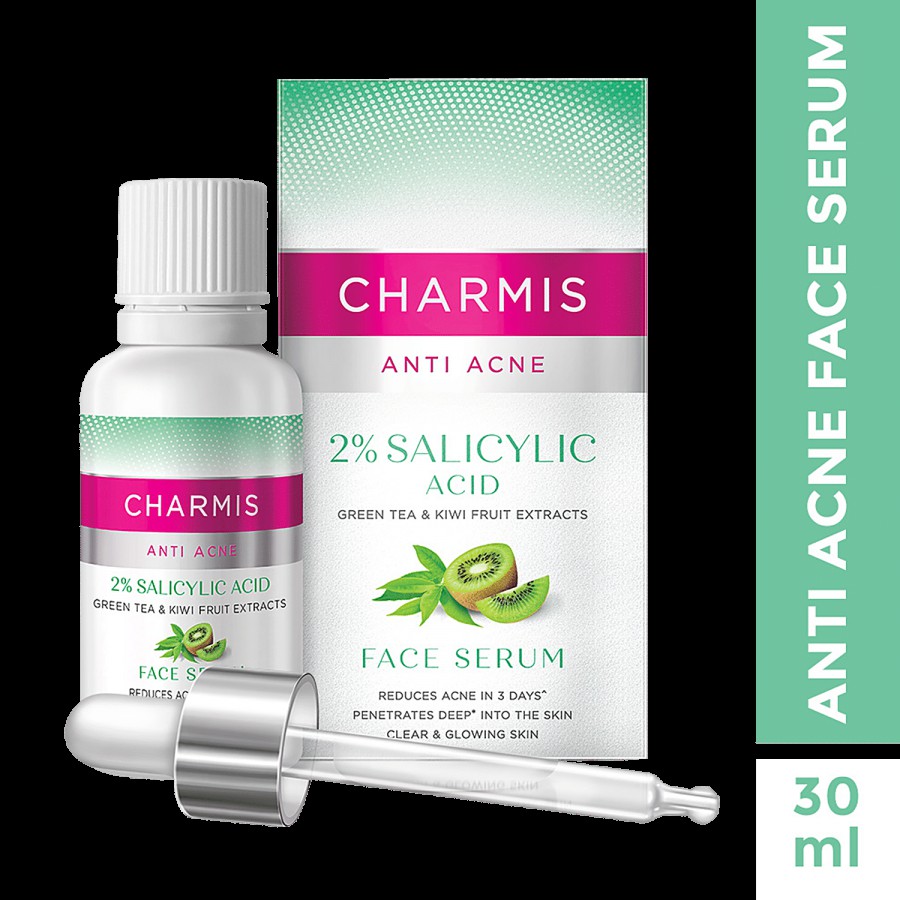 Charmis Anti Acne 2% Salicylic Acid Face Serum - Green Tea & Kiwi Extract