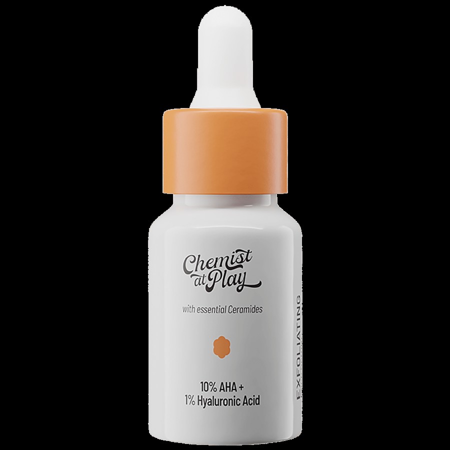 Chemist At Play  Mini Exfoliating Face Serum With 10% AHA & 1% Hyaluronic Acid - Provides Glow