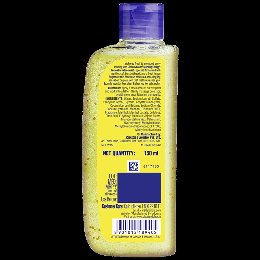 Clean & Clear Morning Energy Face Wash - Lemon Fresh