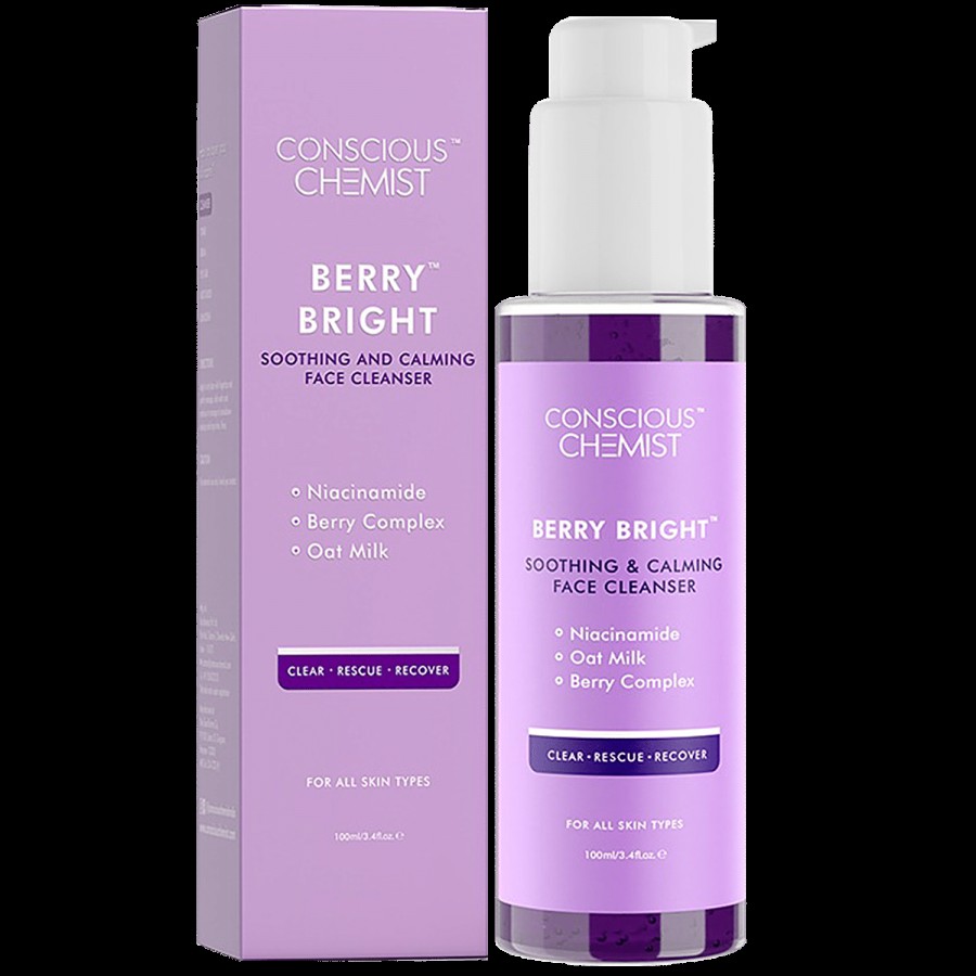 Conscious Chemist Berry Bright Soothing & Calming Face Cleanser - Removes Excess Dirt & Oil