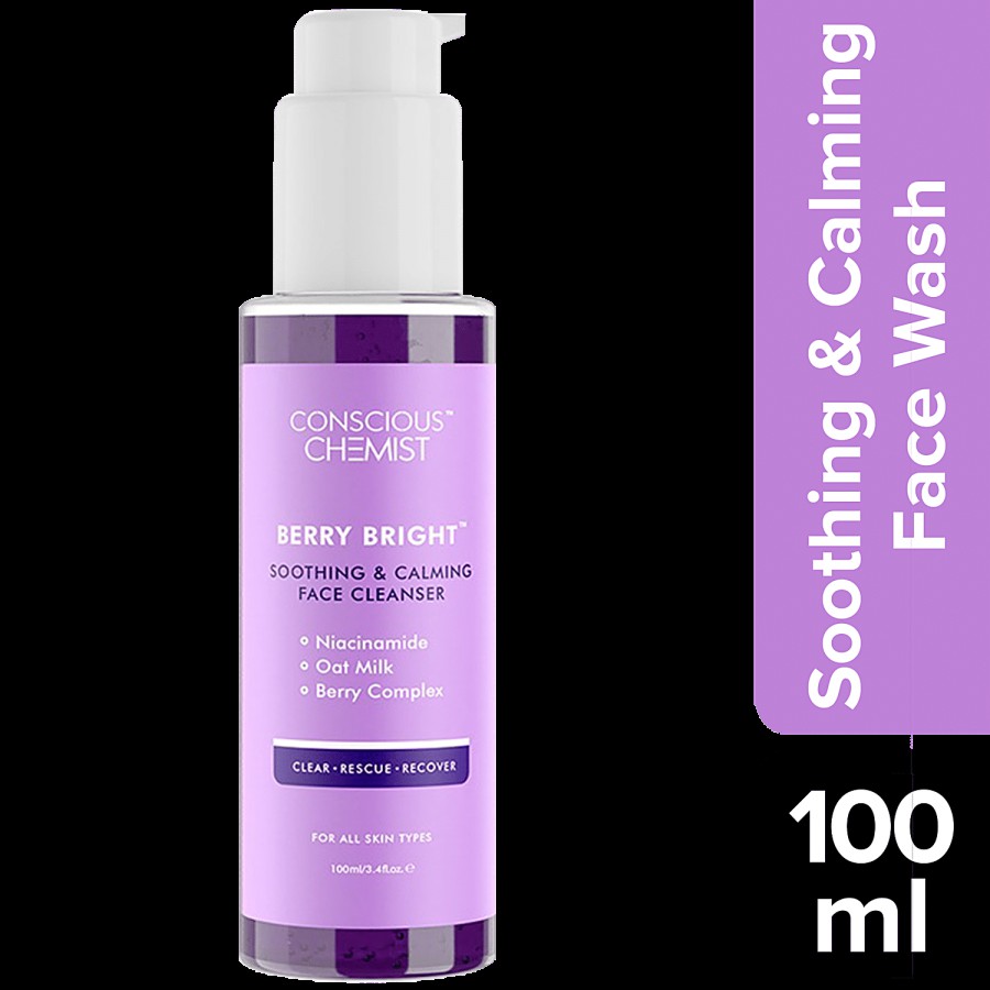 Conscious Chemist Berry Bright Soothing & Calming Face Cleanser - Removes Excess Dirt & Oil