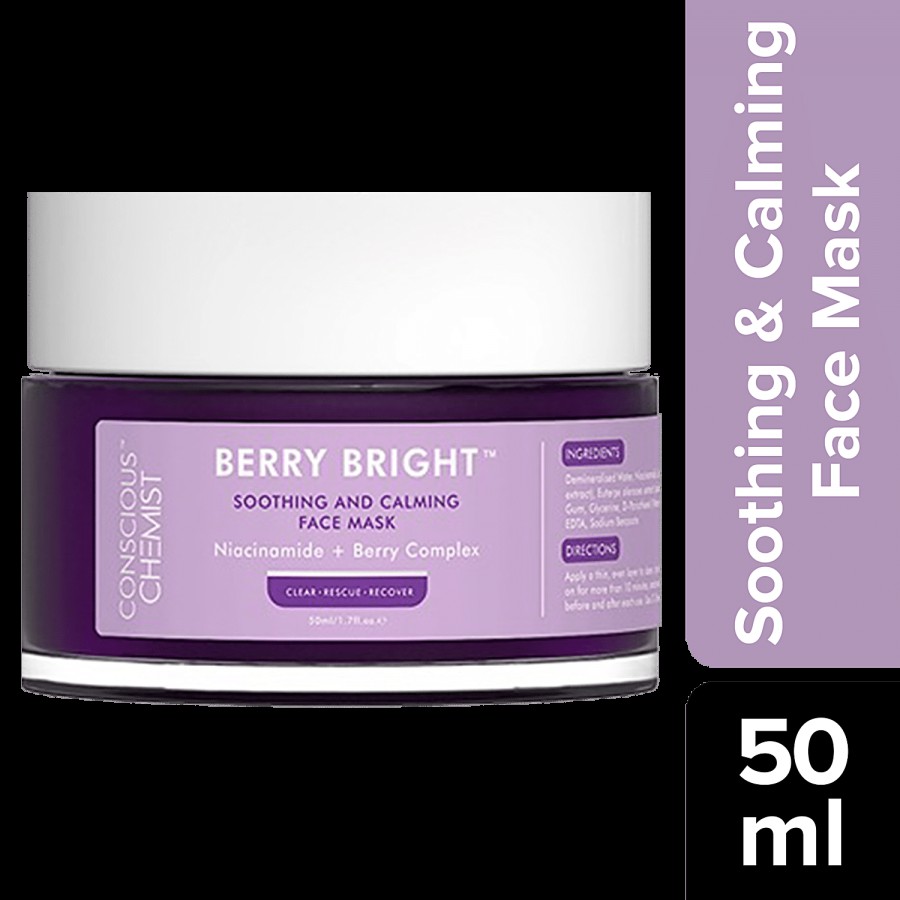 Conscious Chemist Berry Bright Soothing & Calming Face Mask - Niacinamide & Berry Complex