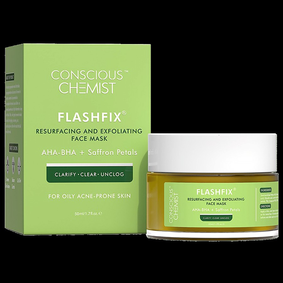 Conscious Chemist Flashfix Resurfacing & Exfoliating Face Mask - For Oily & Acne Prone Skin