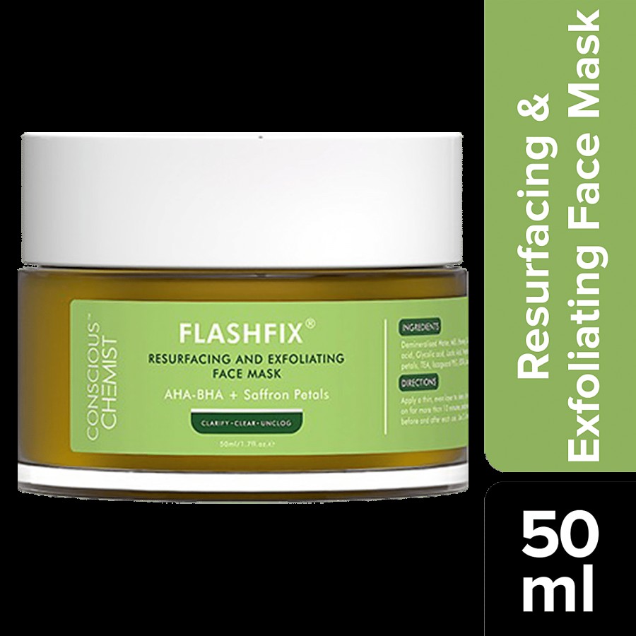 Conscious Chemist Flashfix Resurfacing & Exfoliating Face Mask - For Oily & Acne Prone Skin