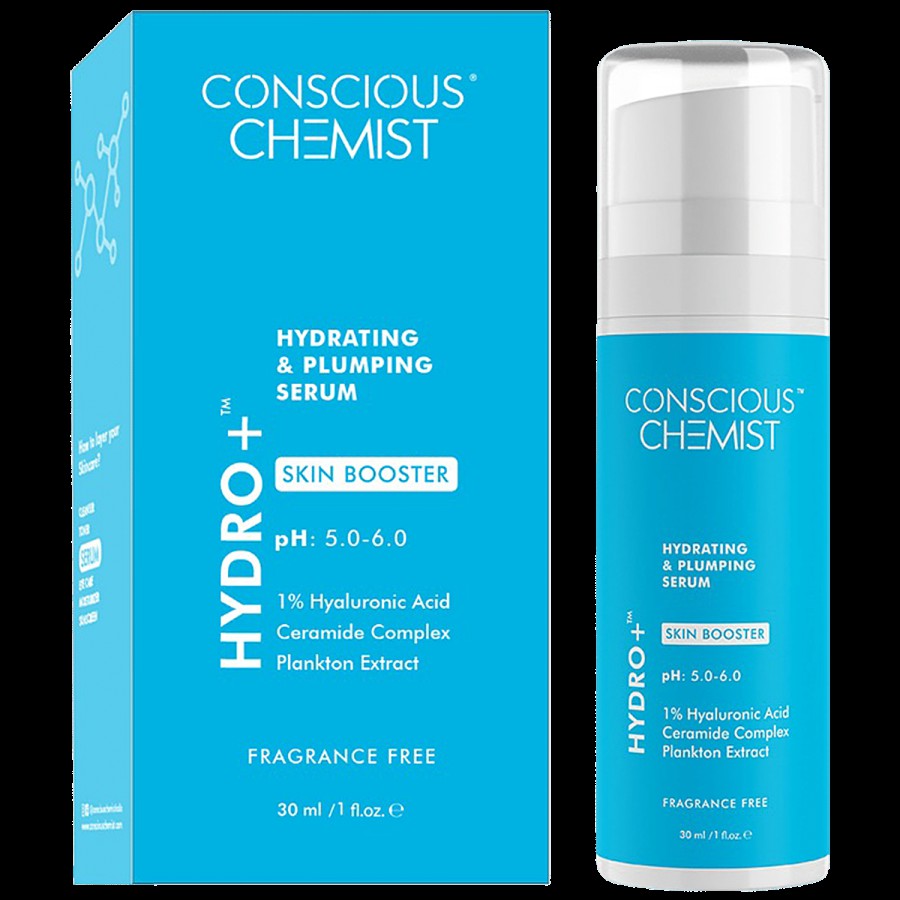 Conscious Chemist Hydro+ Hydrating & Plumping Serum - 1% Hyaluronic Acid