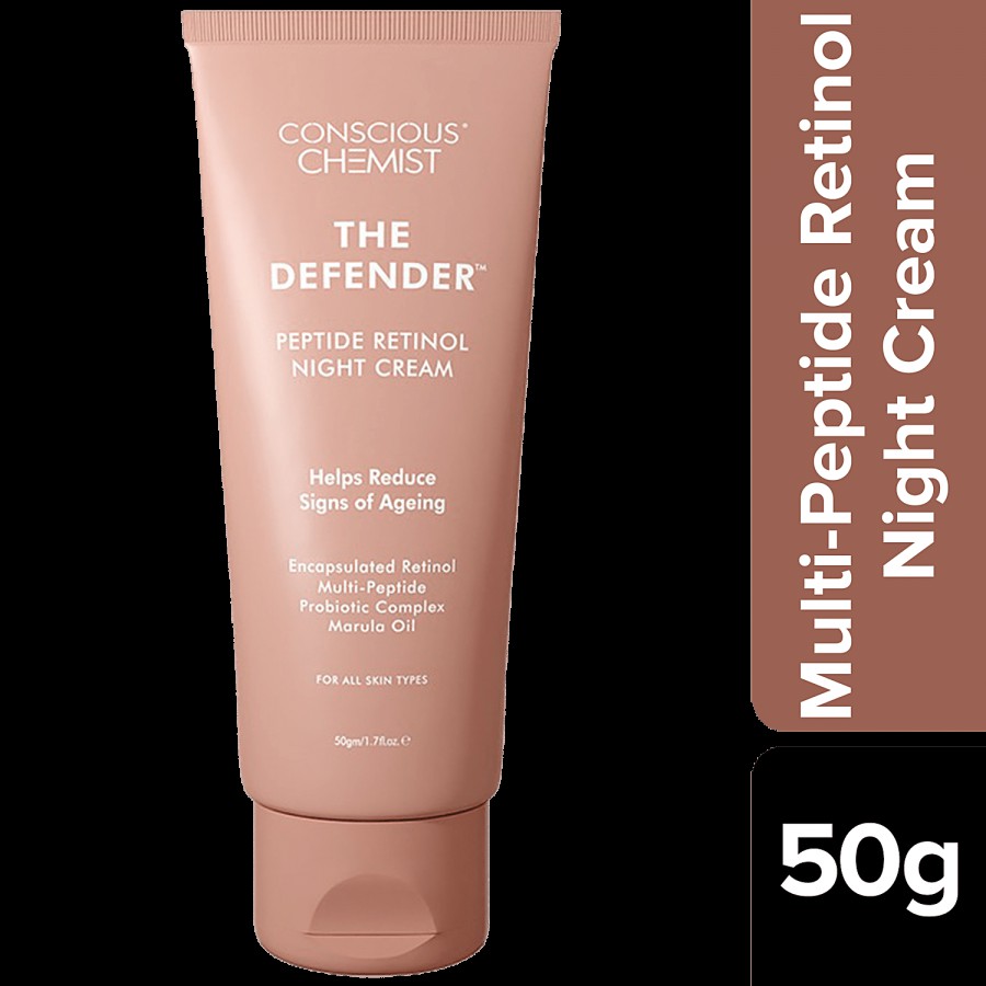 Conscious Chemist The Defender Peptide Retinol Night Cream - Helps Reduce Signs Of Ageing