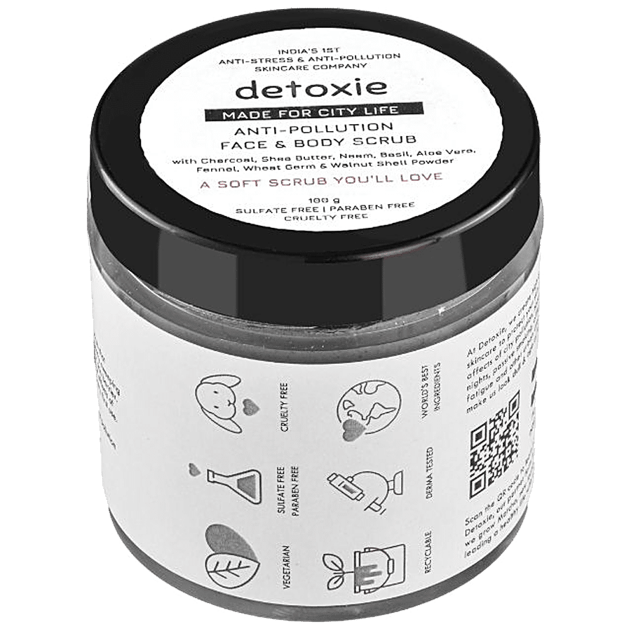 Detoxie Anti-Pollution Face & Body Scrub - Removes Dead Skin Cells