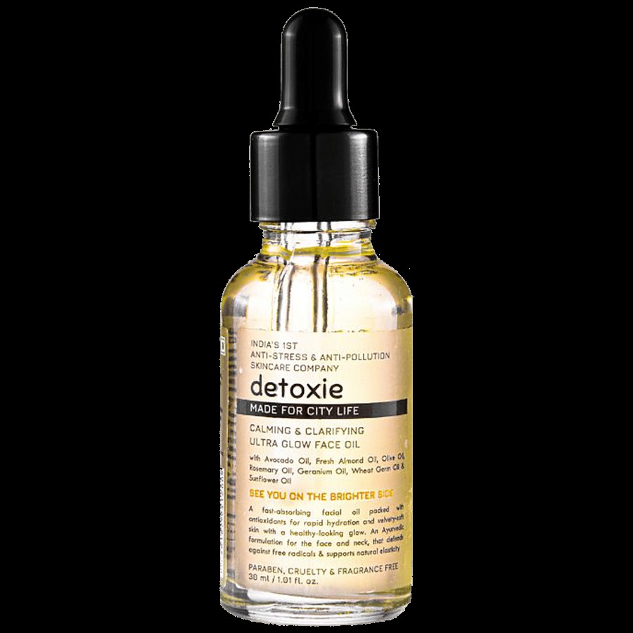 Detoxie Calming & Clarifying Ultra Glow Face Oil - Paraben & Fragrance-Free