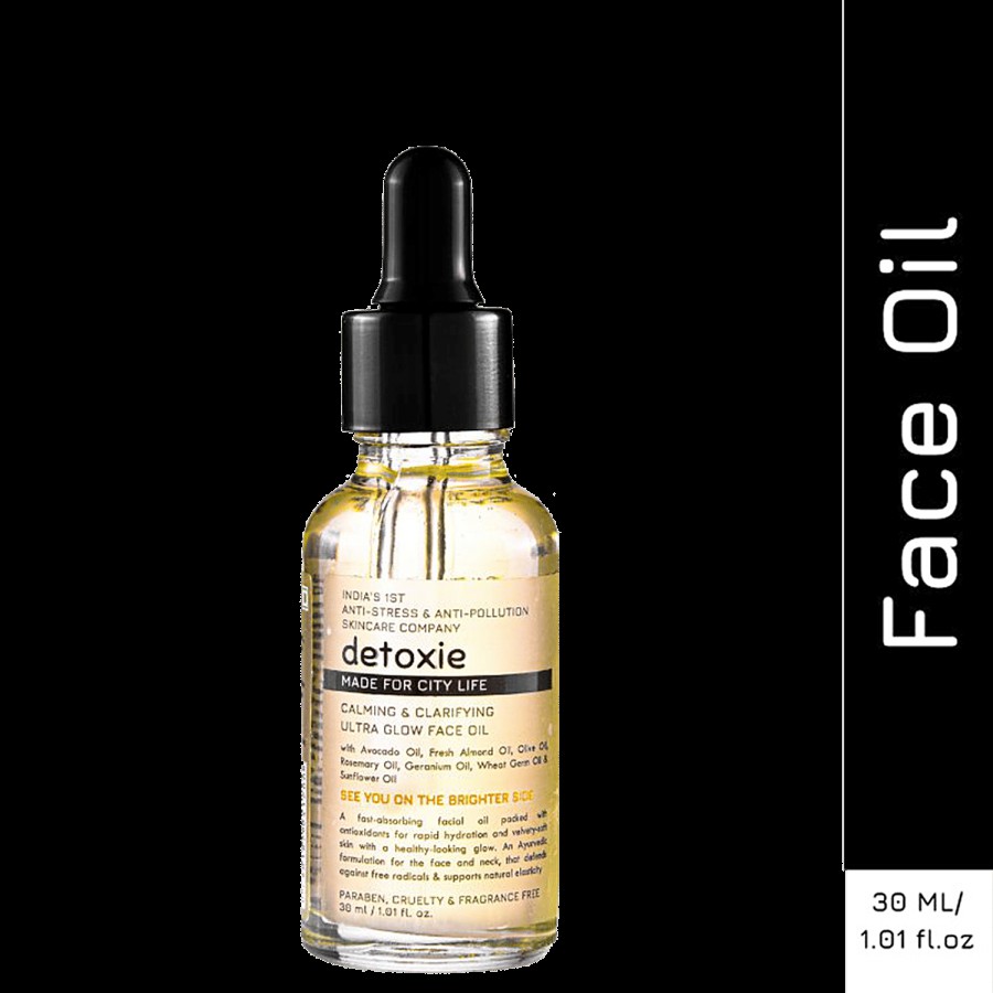 Detoxie Calming & Clarifying Ultra Glow Face Oil - Paraben & Fragrance-Free