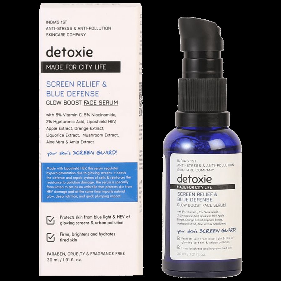 Detoxie Screen Relief & Blue Defense Face Serum - Glow Boost