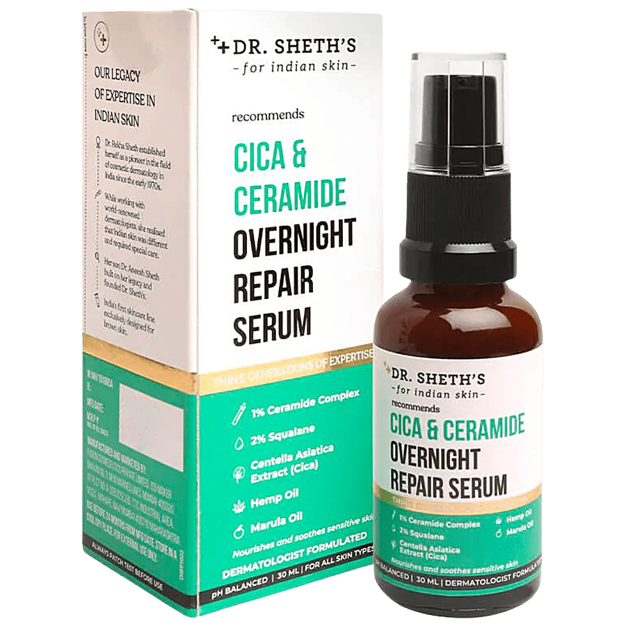 Dr. Sheth's CICA & Ceramide Overnight Repair Serum - Nourishes & Soothes Sensitive Skin