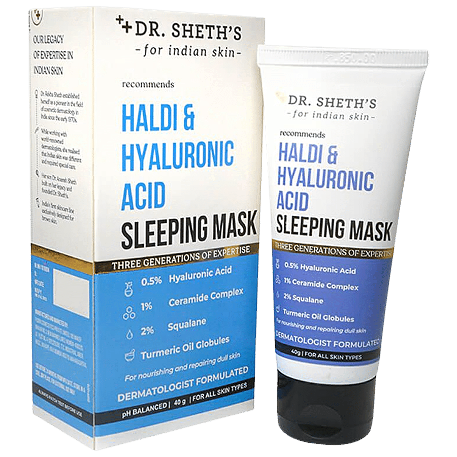 Dr. Sheth's Haldi & Hyaluronic Acid Sleeping Mask - Nourishes & Repairs Dull Skin