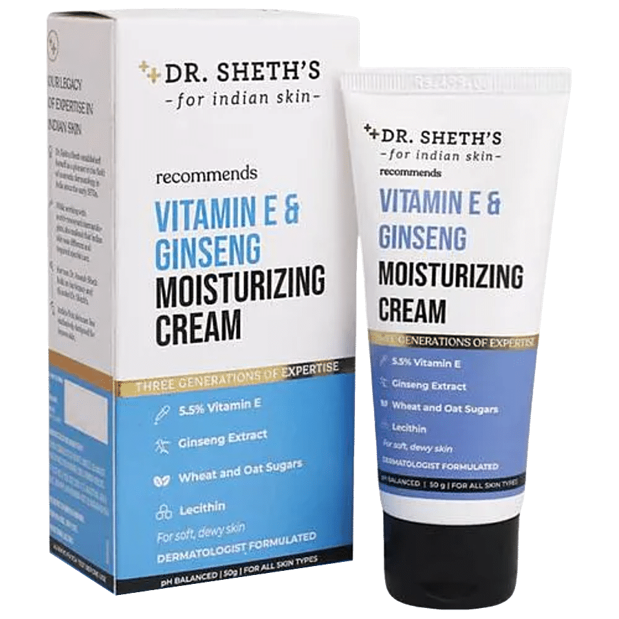 Dr. Sheth's Vitamin E & Ginseng Moisturizing Cream - For Soft