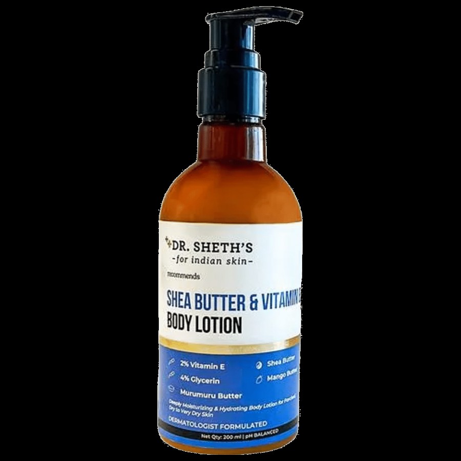 Dr. Sheth's Shea Butter & Vitamin E Body Lotion - Provides Intense Moisturisation