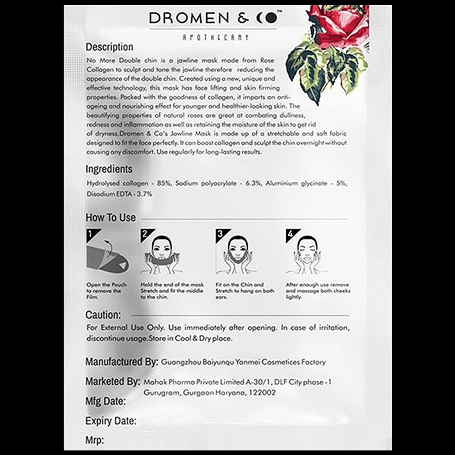 Dromen & Co Jawline Mask - No More Double Chin With Rose Collagen