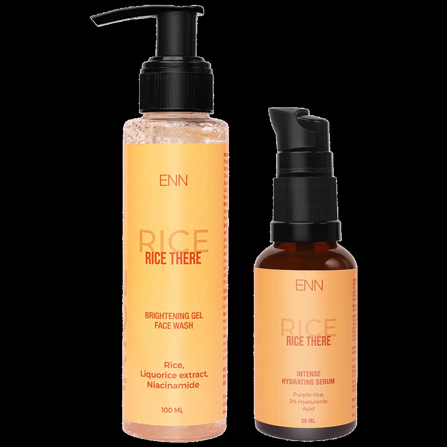 ENN Rice There Combo - Brightening Gel Face Wash + Hydrating Serum With Hylaronic Acid