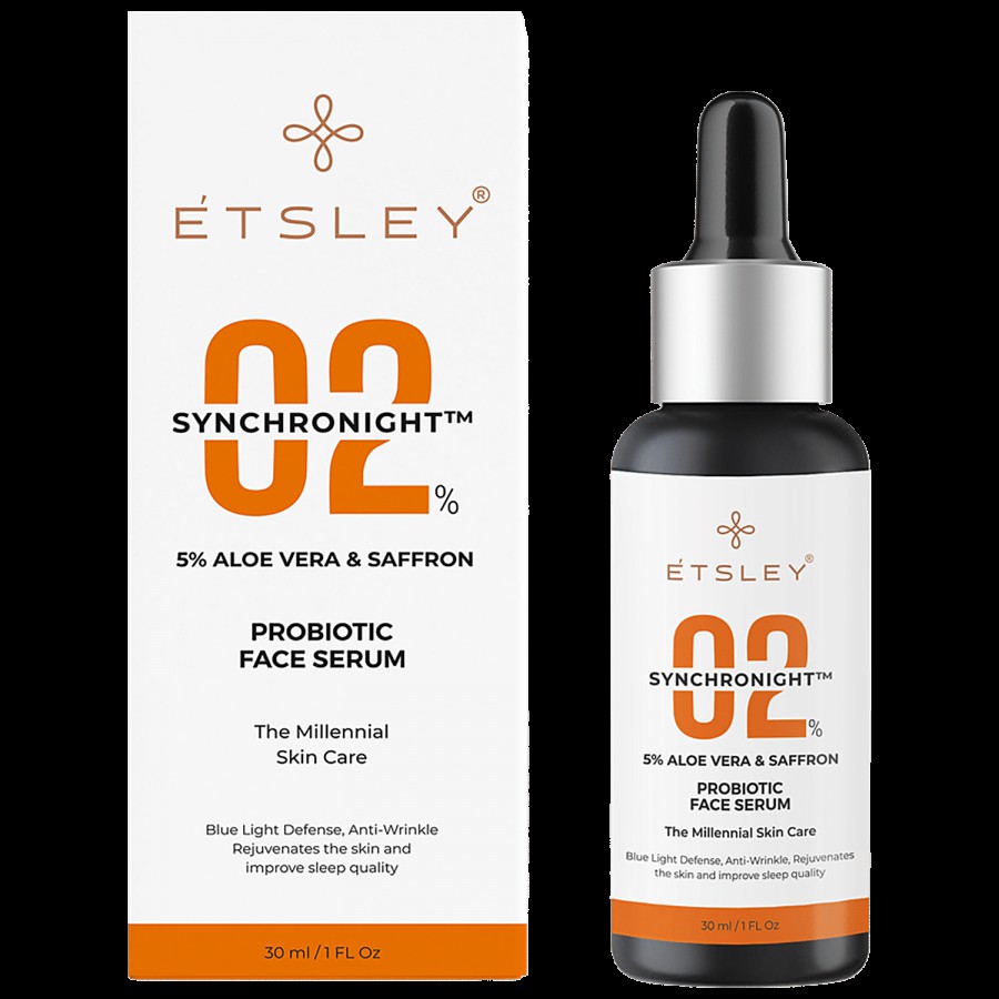 ETSLEY 2% Synchronight Face Serum - 5% Aloevera & Saffron Extract