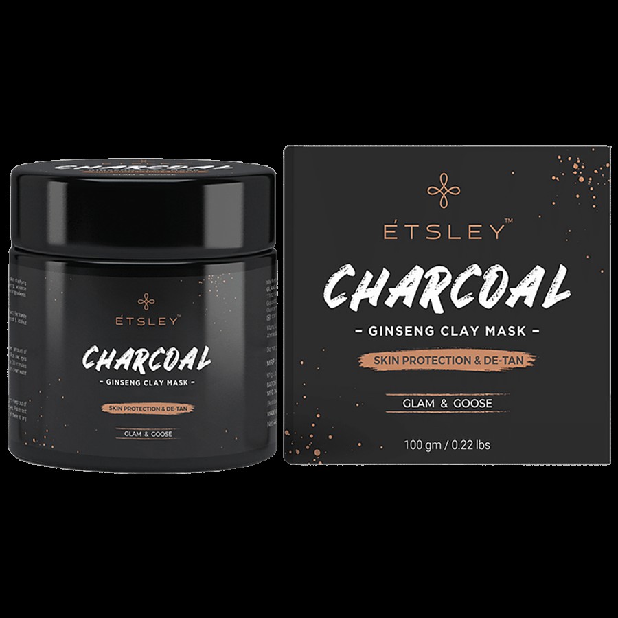 ETSLEY Charcoal Ginseng Clay Mask – Skin Protection & De-Tan