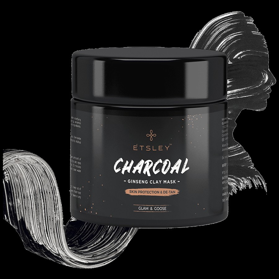 ETSLEY Charcoal Ginseng Clay Mask – Skin Protection & De-Tan