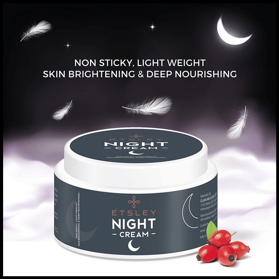 ETSLEY Skin Brightening Night Cream - Deep Nourishing & White Glow Skin