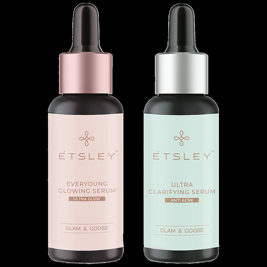 ETSLEY Skin Care Serum Combo - Ultra Glow & Clarifying