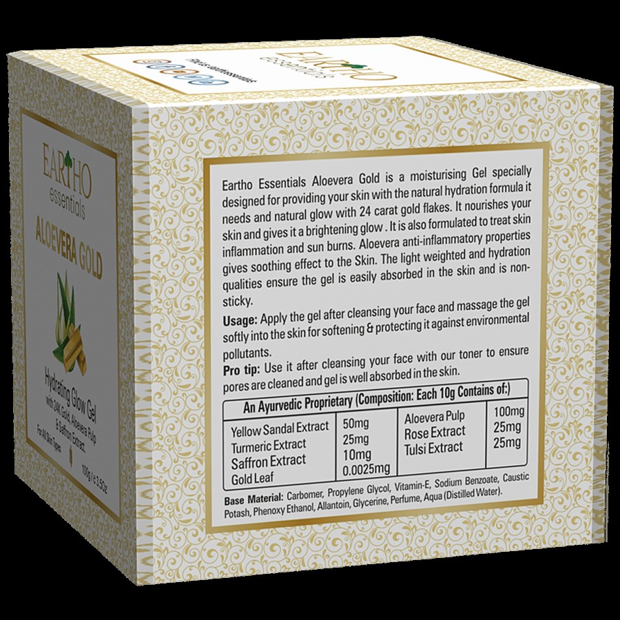 Eartho Essentials Aloe Vera Gold Gel - Hydrating