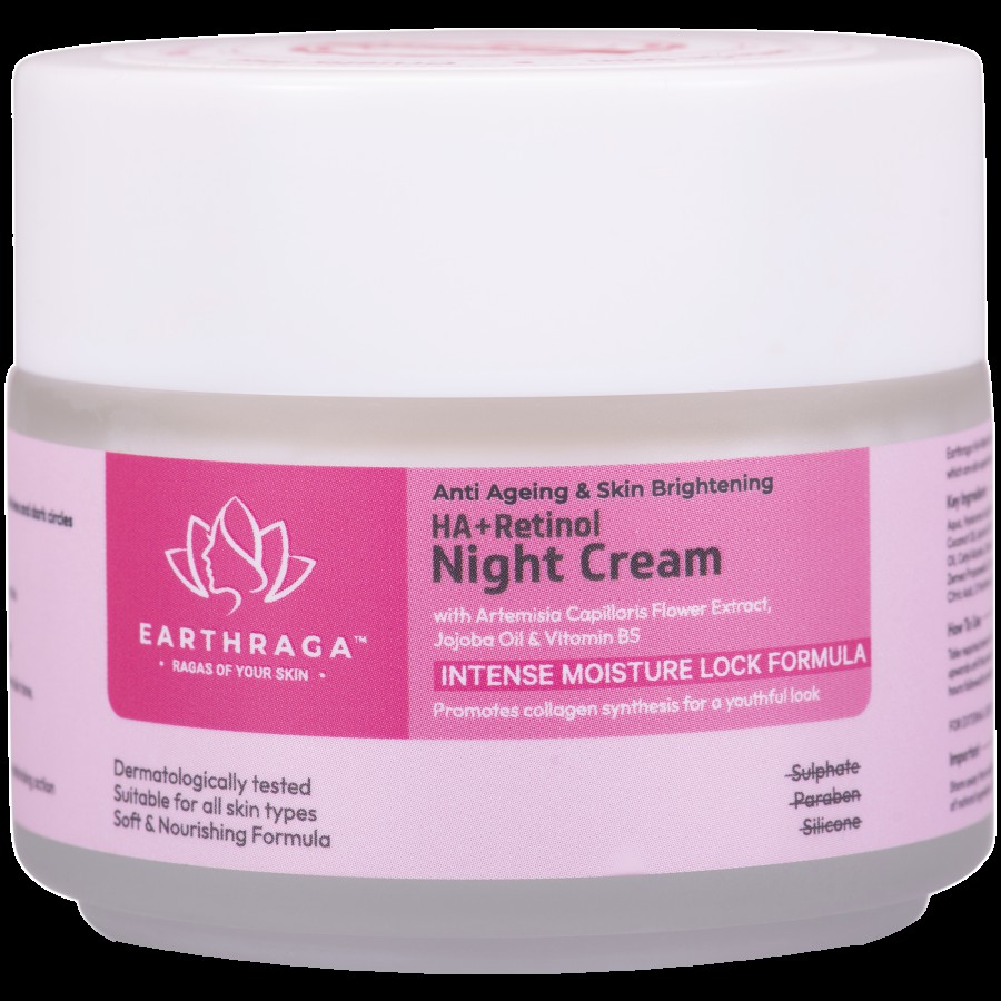 Earthraga Anti Ageing & Skin Brightening HA & Retinol Night Cream