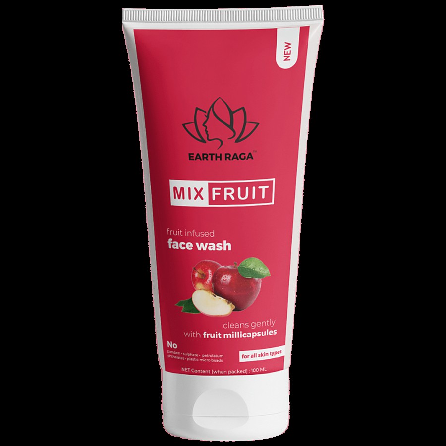 Earthraga Mix Fruit Face Wash - With Fruit Millicapsules