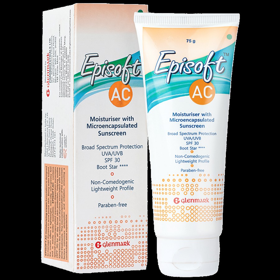 Episoft Glenmark AC Moisturiser With Microencapsulated Sunscreen - SPF 30+