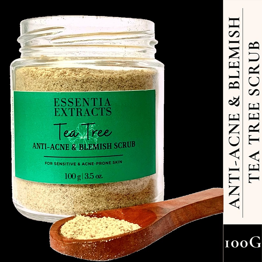 Essentia Extracts Tea Tree Face & Body Exfoliating Scrub - Bright & Hydrated Skin