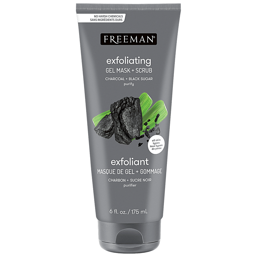 FREEMAN Exfoliating Gel Mask + Scrub - Charcoal & Black Sugar