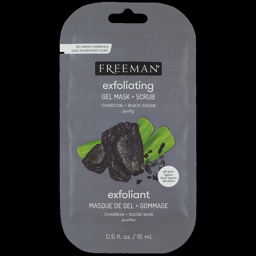 FREEMAN Exfoliating Gel Mask + Scrub - Charcoal & Black Sugar