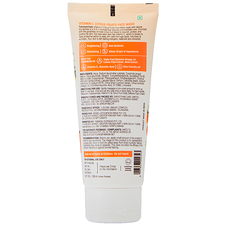 Fabessentials Vitamin C Citrus Fruits Face Wash - Deep Cleanses